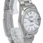 Rolex Datejust Steel White Dial Engine Turned Bezel Oyster 36mm Watch X 16220