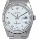 Rolex Datejust Steel White Roman Dial Mens Oyster 36mm Watch D 16200