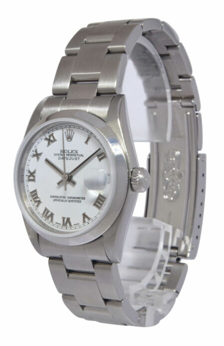 Rolex Datejust Steel White Roman Dial Oyster Bracelet Ladies 31mm Watch F 78240