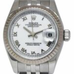 Rolex Datejust Steel/18k Gold Bezel White Dial Ladies 26mm Watch B/P M 179174