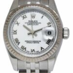 Rolex Datejust Steel/18k Gold Bezel White Dial Ladies 26mm Watch B/P M 179174