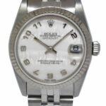 Rolex Datejust Steel/18k White Gold Bezel MOP Dial Ladies 31mm Watch B/P N 68274