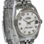 Rolex Datejust Steel/18k White Gold Bezel MOP Dial Ladies 31mm Watch B/P N 68274