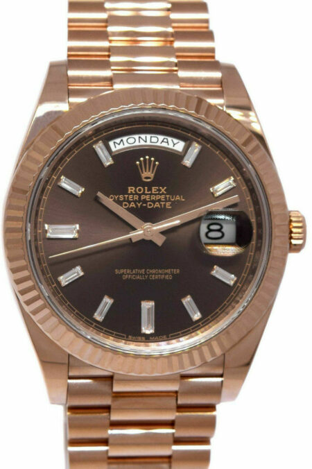 Rolex Day-Date 40 18k RG Chocale 
Diamond Dial Mens Watch Box/Papers '18 228235