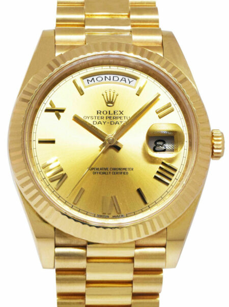 Rolex Day-Date 40 President 18k Yellow Gold Champagne Dial Watch B/P '16 228238