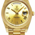 Rolex Day-Date 40 President 18k Yellow Gold Champagne Dial Watch B/P '16 228238