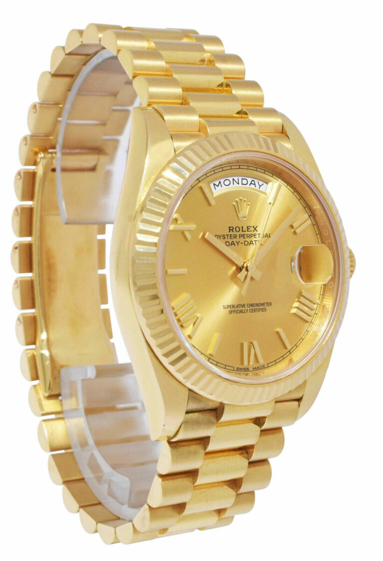 Rolex Day-Date 40 President 18k Yellow Gold Champagne Dial Watch B/P '16 228238