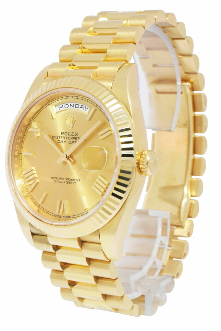 Rolex Day-Date 40 President 18k Yellow Gold Champagne Dial Watch B/P '16 228238