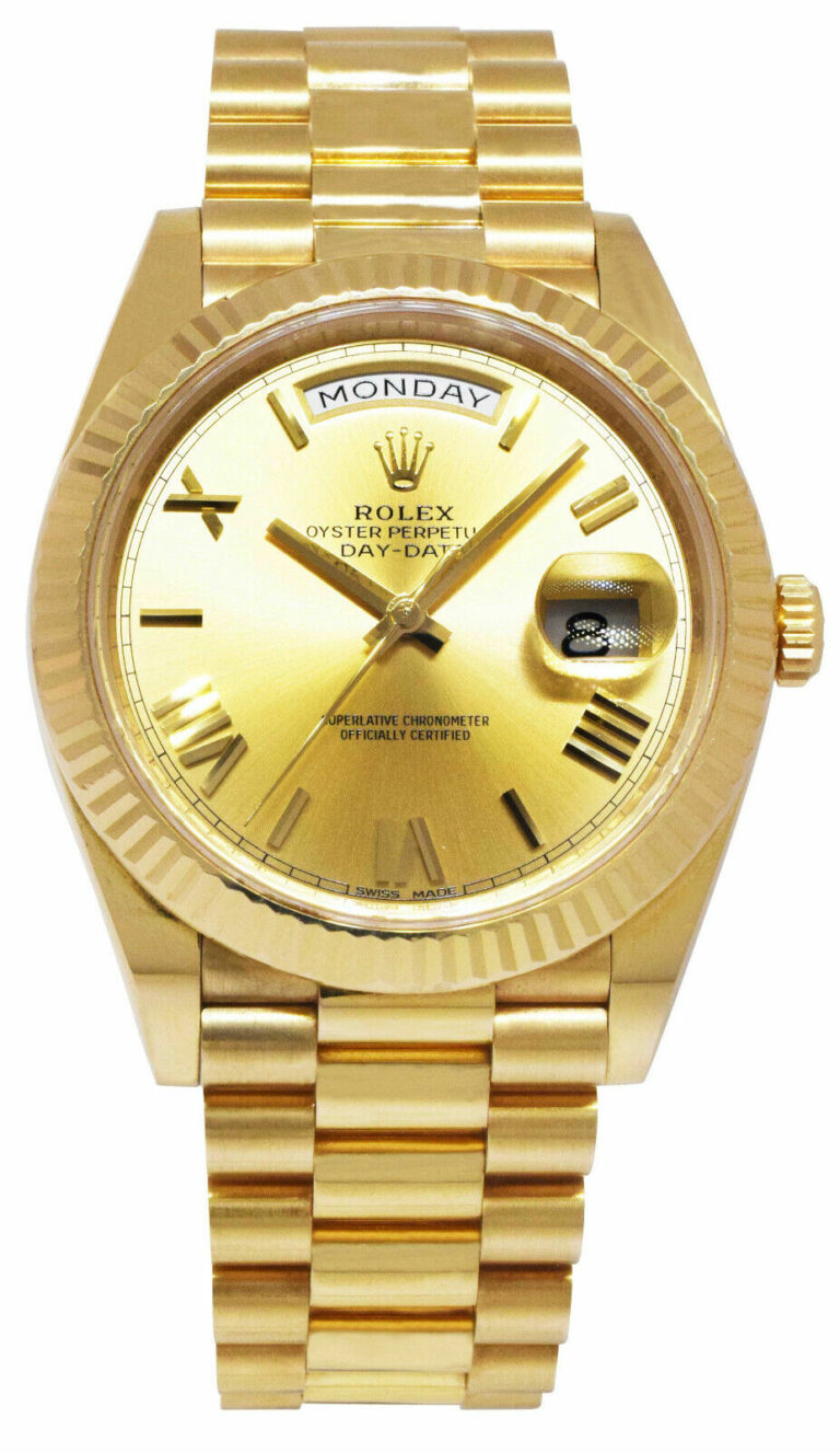 Rolex Day-Date 40 President 18k Yellow Gold Champagne Dial Watch B/P '16 228238