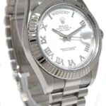 Rolex Day-Date II President 18k WG White Roman Dial 41mm Watch 218239