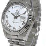 Rolex Day-Date II President 18k WG White Roman Dial 41mm Watch 218239