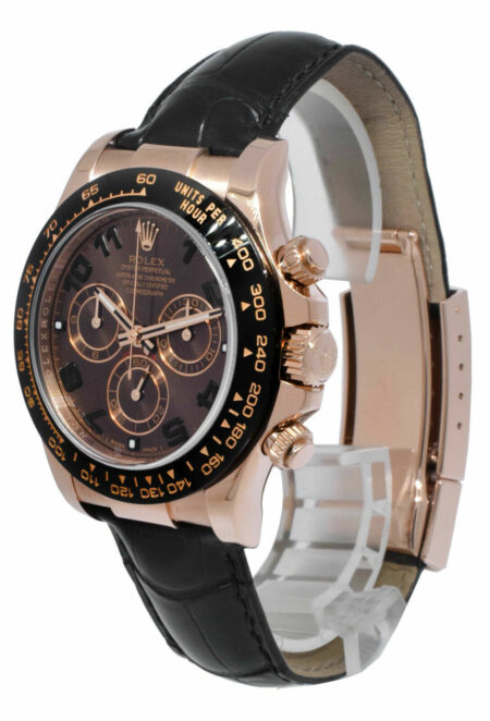 Rolex Daytona 18k Rose Gold / Ceramic Chocolate Dial 40mm Watch B/P '12 116515