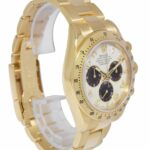 Rolex Daytona 18k Yellow Gold White Panda Dial Mens 40mm Watch F 116528