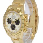 Rolex Daytona 18k Yellow Gold White Panda Dial Mens 40mm Watch F 116528