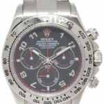 Rolex Daytona Chronograph 18k White Gold Black Dial Watch 'Z 116509