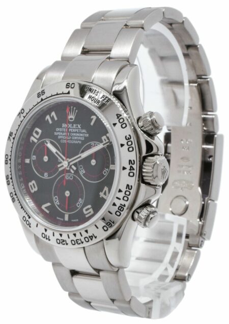 Rolex Daytona Chronograph 18k White Gold Black Dial Watch 'Z 116509