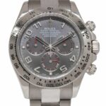 Rolex Daytona Chronograph 18k White Gold Gray Dial Watch D 116509