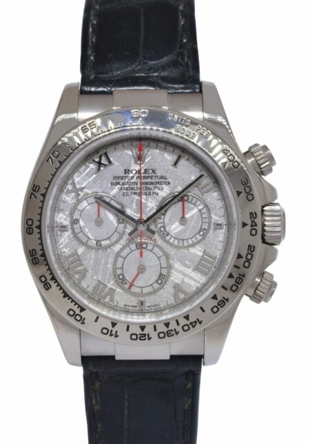 Rolex Daytona Chronograph 18k White Gold Meteorite Dial Mens 40mm Watch Y 116519