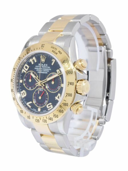 Rolex Daytona Chronograph 18k Yellow Gold/Steel Blue Dial Mens 40mm Watch 116523