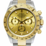 Rolex Daytona Chronograph 18k Yellow Gold/Steel Champagne Dial Watch Y 116523