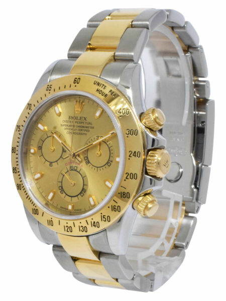 Rolex Daytona Chronograph 18k Yellow Gold/Steel Champagne Dial Watch Y 116523