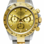 Rolex Daytona Chronograph 18k Yellow Gold/Steel Champagne Dial Watch Y 116523