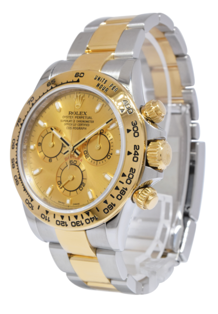 Rolex Daytona Chronograph 18k Yellow Gold/Steel Champagne Watch +Card '19 116503