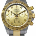 Rolex Daytona Chronograph 18k Yellow Gold/Steel Diamond Dial 40mm Watch M 116523