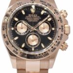 Rolex Daytona Chronograph Black Dial 18k Rose Gold Watch G 116505