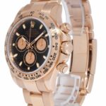 Rolex Daytona Chronograph Black Dial 18k Rose Gold Watch G 116505