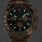 Rolex Daytona Chronograph Black Dial 18k Rose Gold Watch G 116505