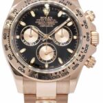 Rolex Daytona Chronograph Black Dial 18k Rose Gold Watch G 116505