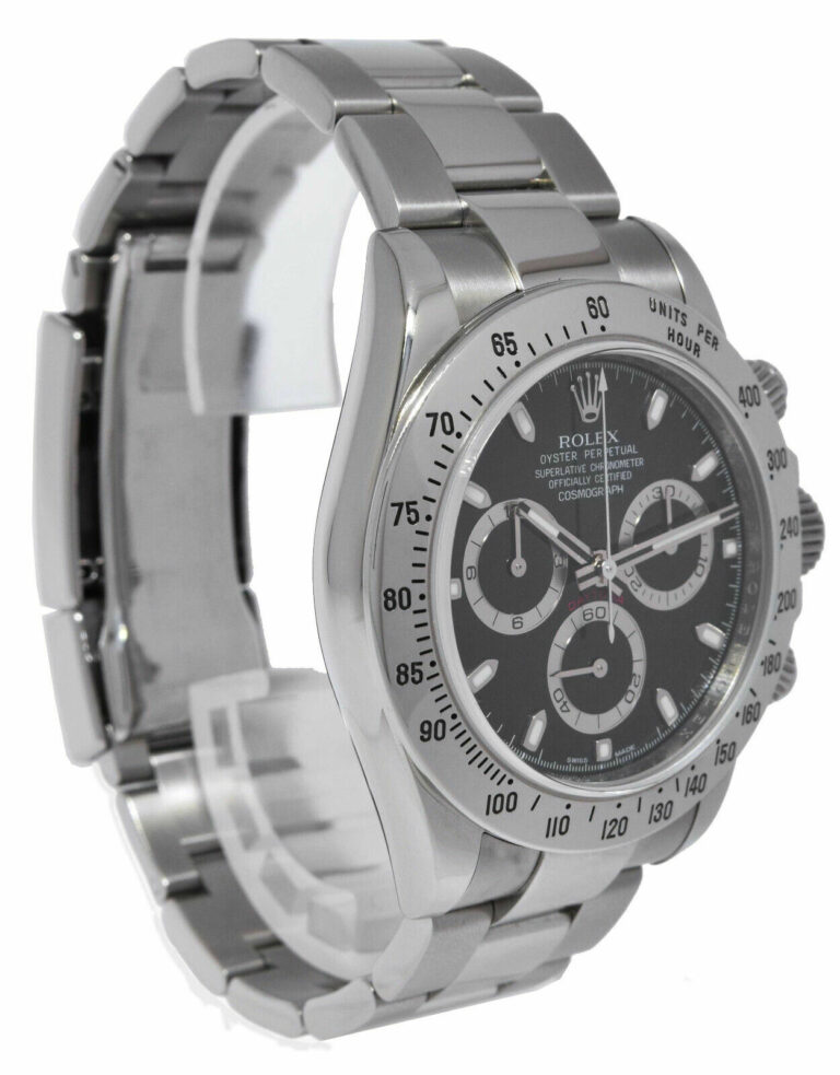 Rolex Daytona Chronograph Steel Black Dial Mens Oyster 40mm Watch G 116520