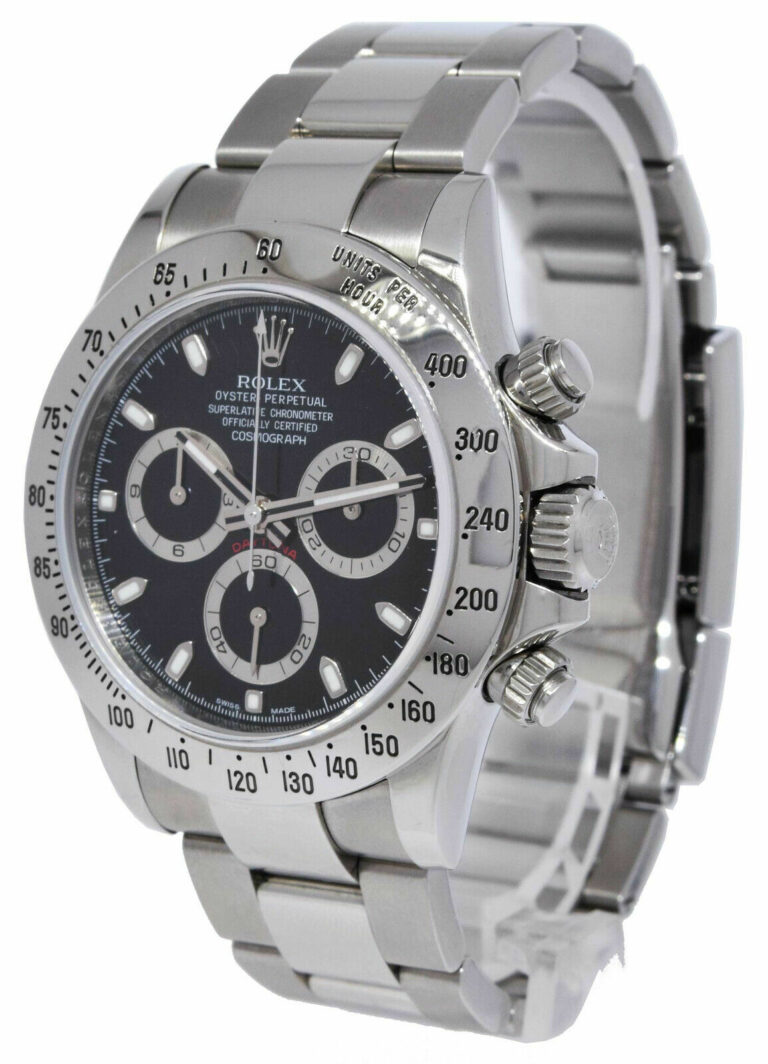 Rolex Daytona Chronograph Steel Black Dial Mens Oyster 40mm Watch G 116520