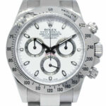 Rolex Daytona Chronograph Steel White Dial Mens 40mm Watch B/P '10 116520