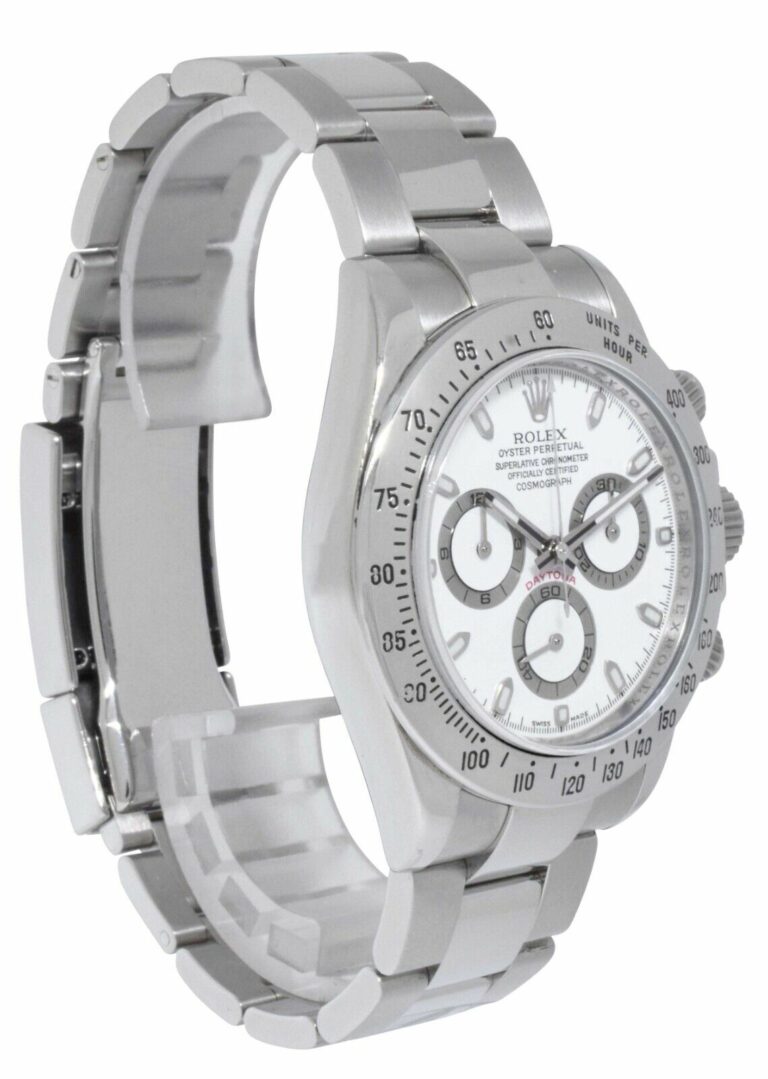 Rolex Daytona Chronograph Steel White Dial Mens 40mm Watch B/P '10 116520