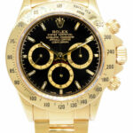 Rolex Daytona Z Movt. Chronograph 18k YG Black Dial Mens 40mm Watch/Serv 16528