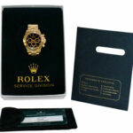 Rolex Daytona Z Movt. Chronograph 18k YG Black Dial Mens 40mm Watch/Serv 16528