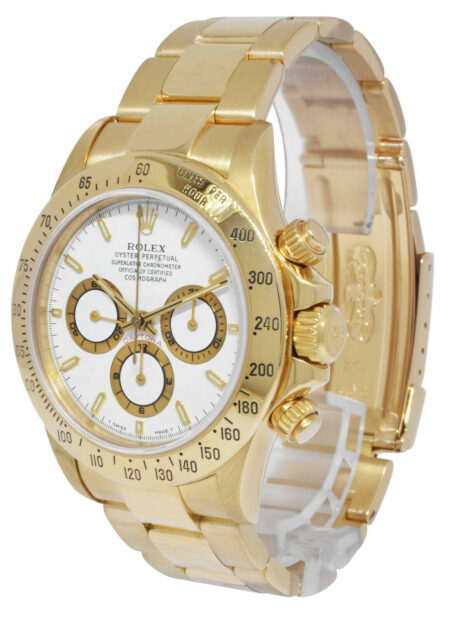 Rolex Daytona Z Movt. Chronograph 18k YG White Dial Mens 40mm Watch /Box  16528