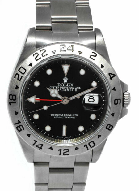 Rolex Explorer II GMT Steel Black Dial Mens 40mm Automatic Watch D 16570 T