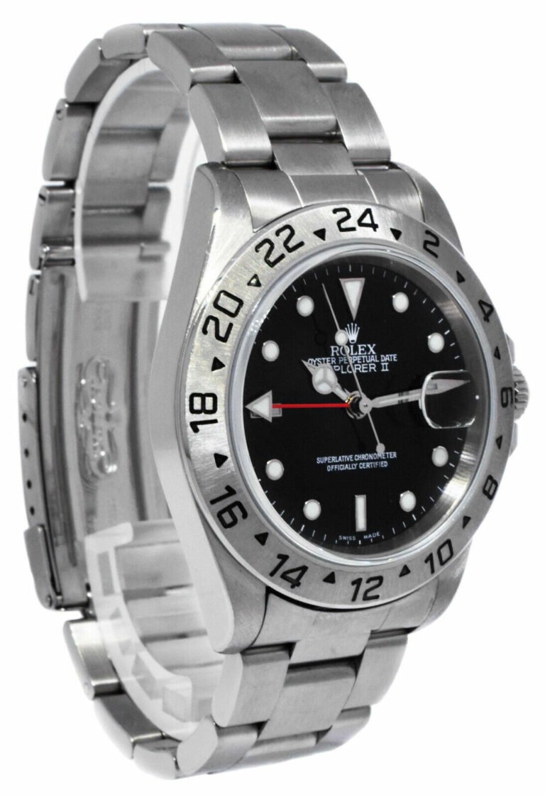 Rolex Explorer II GMT Steel Black Dial Mens 40mm Automatic Watch D 16570 T