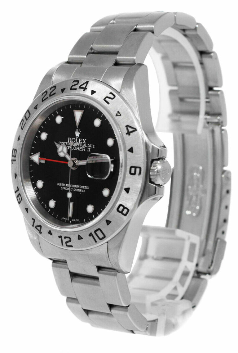 Rolex Explorer II GMT Steel Black Dial Mens 40mm Automatic Watch D 16570 T