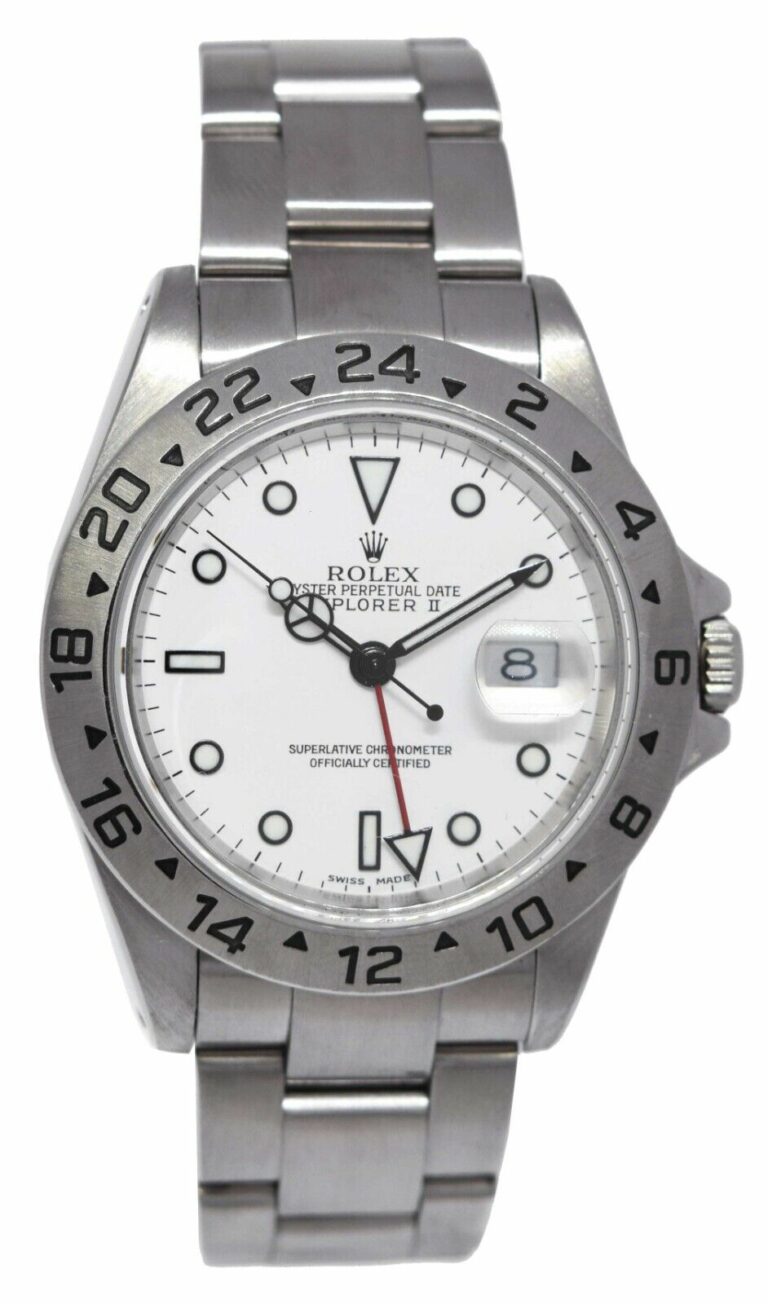 Rolex Explorer II GMT Steel White Dial Mens 40mm Automatic Watch B/P K 16570