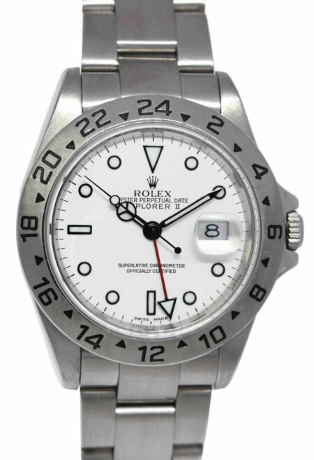 Rolex Explorer II GMT Steel White Dial Mens 40mm Automatic Watch F 16570