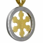 Bvlgari Tondo Snowflake 18k Yellow Gold/Steel Round Pendant Chain Necklace