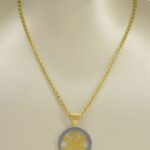 Bvlgari Tondo Snowflake 18k Yellow Gold/Steel Round Pendant Chain Necklace