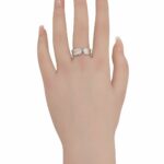 Cartier Double C Diamond 18k White Gold 2C Ring Band Size 57