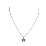 Chopard Happy Diamonds 18k White Gold Square Pendant Necklace +Cert 79/2938-20