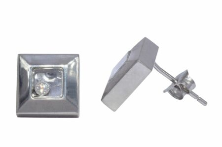 Chopard Happy Diamonds 18k White Gold Square Stud Earrings 83/2938-20