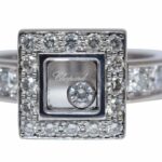 Chopard Happy Diamonds Square 18k White Gold Ring Size 6 82/2939-20